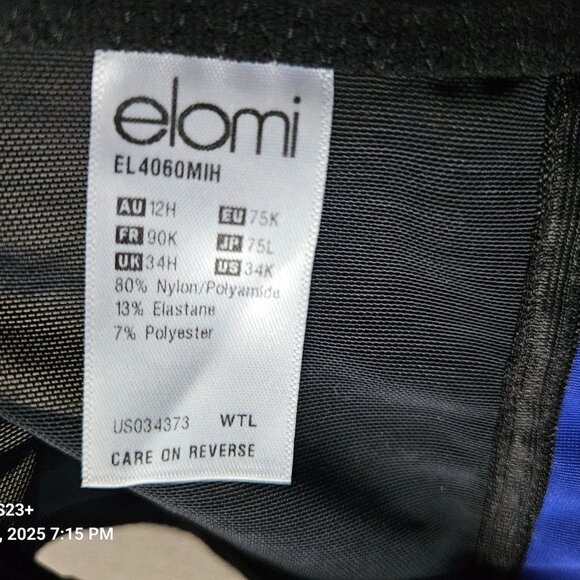 Elomi Anushka bra NWOT US 34K GORGEOUS BLUE! - Picture 5 of 6